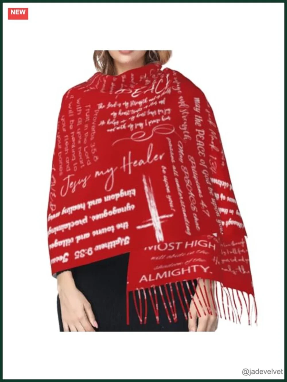 Super Soft Fashion Scarf Shawl With Tassel, Christian Gift Bible Scarf Wrap